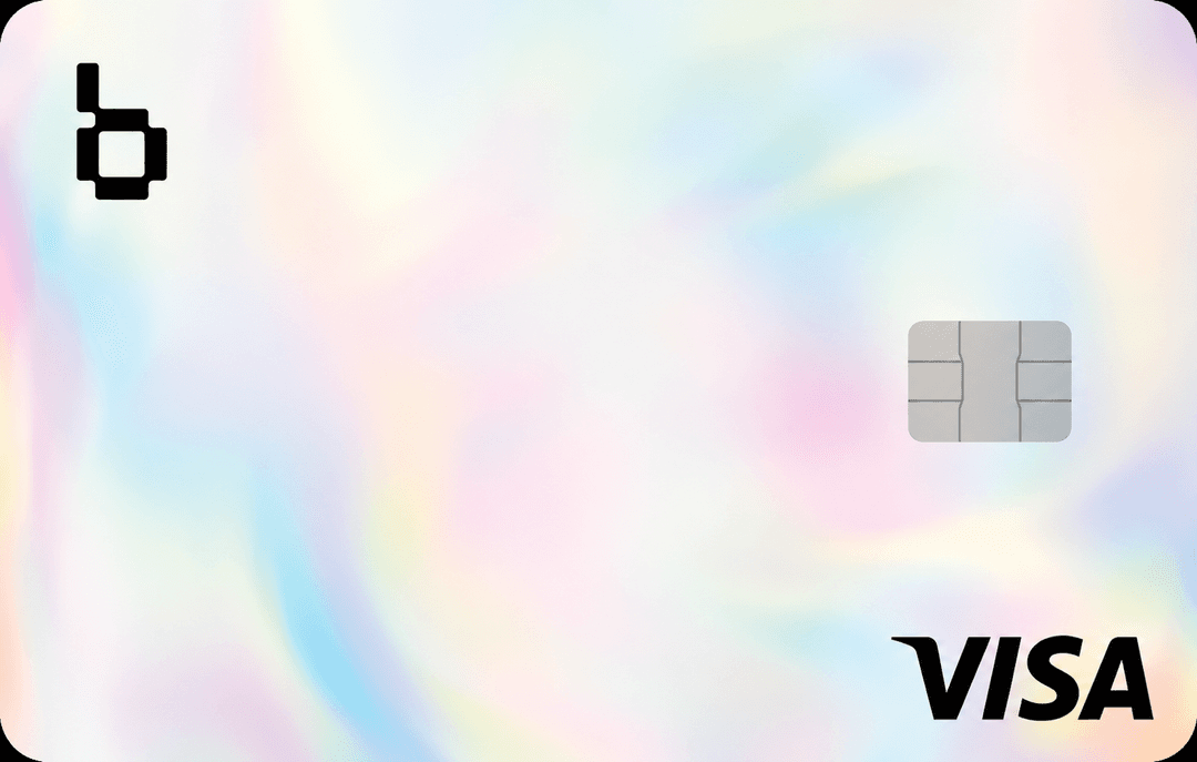 Pearl-finish Brighty Visa card face