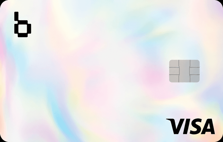 Pearl-finish Brighty Visa card face