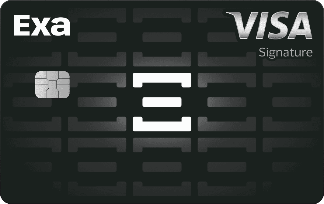 Exa Visa Signature card design from the official Exa product page