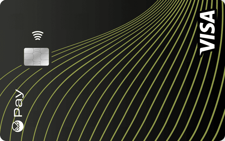 Gnosis Pay black Visa card horizontal front visual
