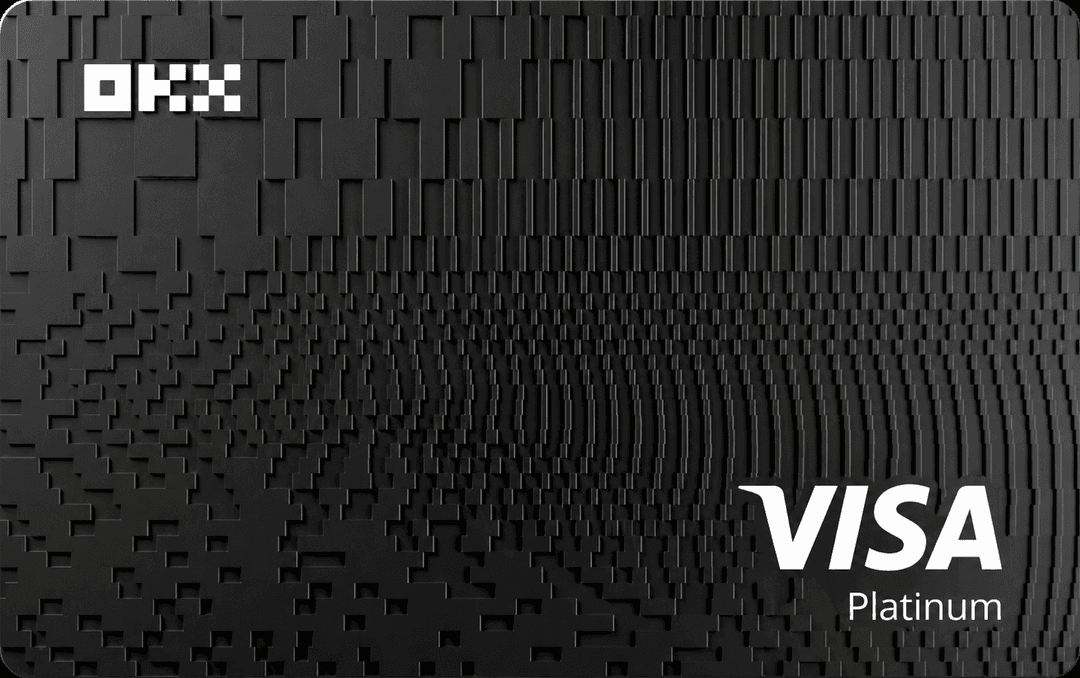 Black OKX Visa Platinum virtual card front
