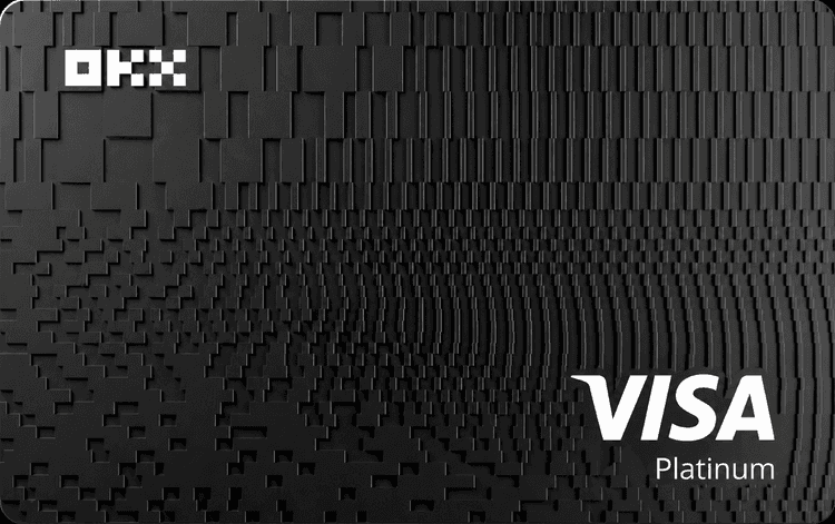 Black OKX Visa Platinum virtual card front
