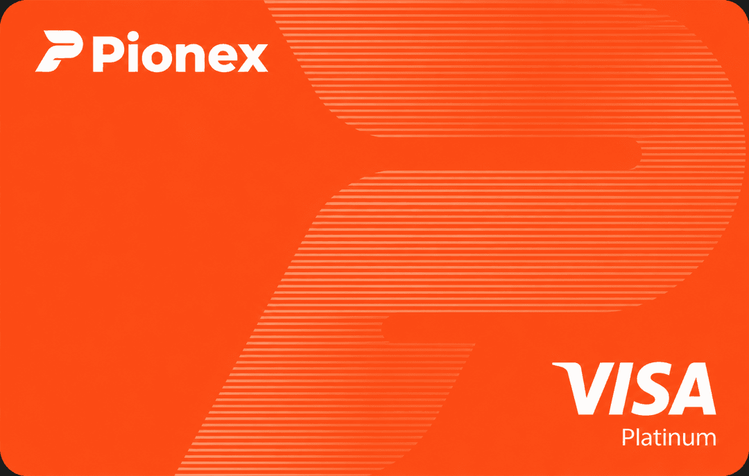 Orange Pionex Visa Platinum card face