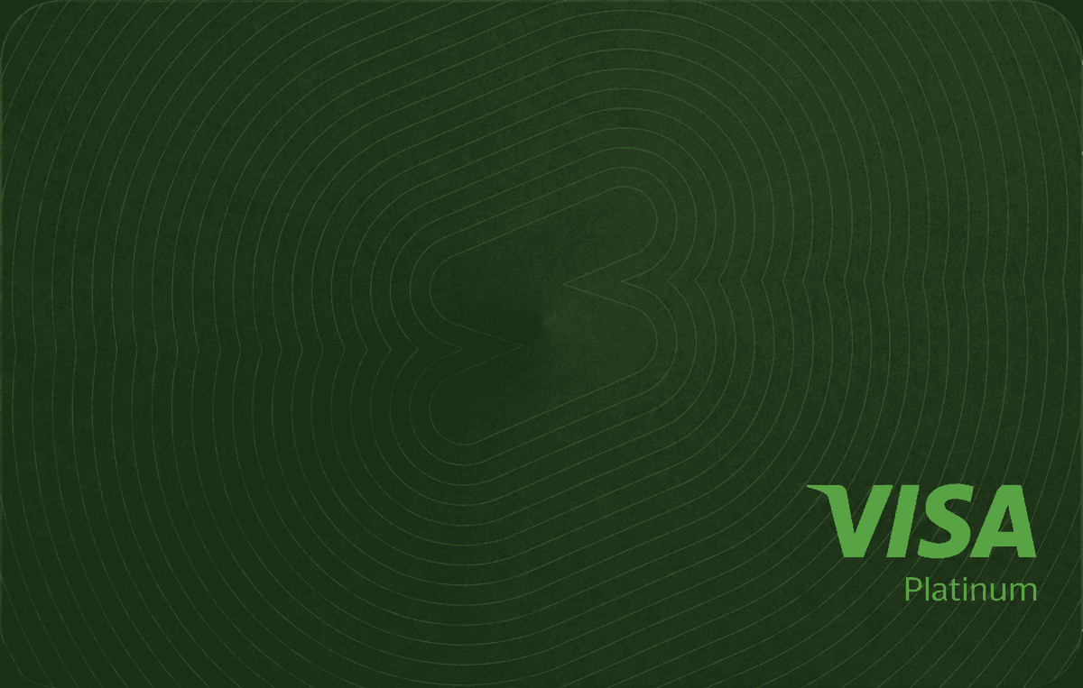 Solid dark green Visa Platinum card front visual