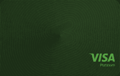 Solid dark green Visa Platinum card front visual