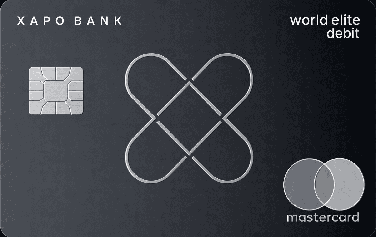 Black Xapo Bank World Elite debit Mastercard card front