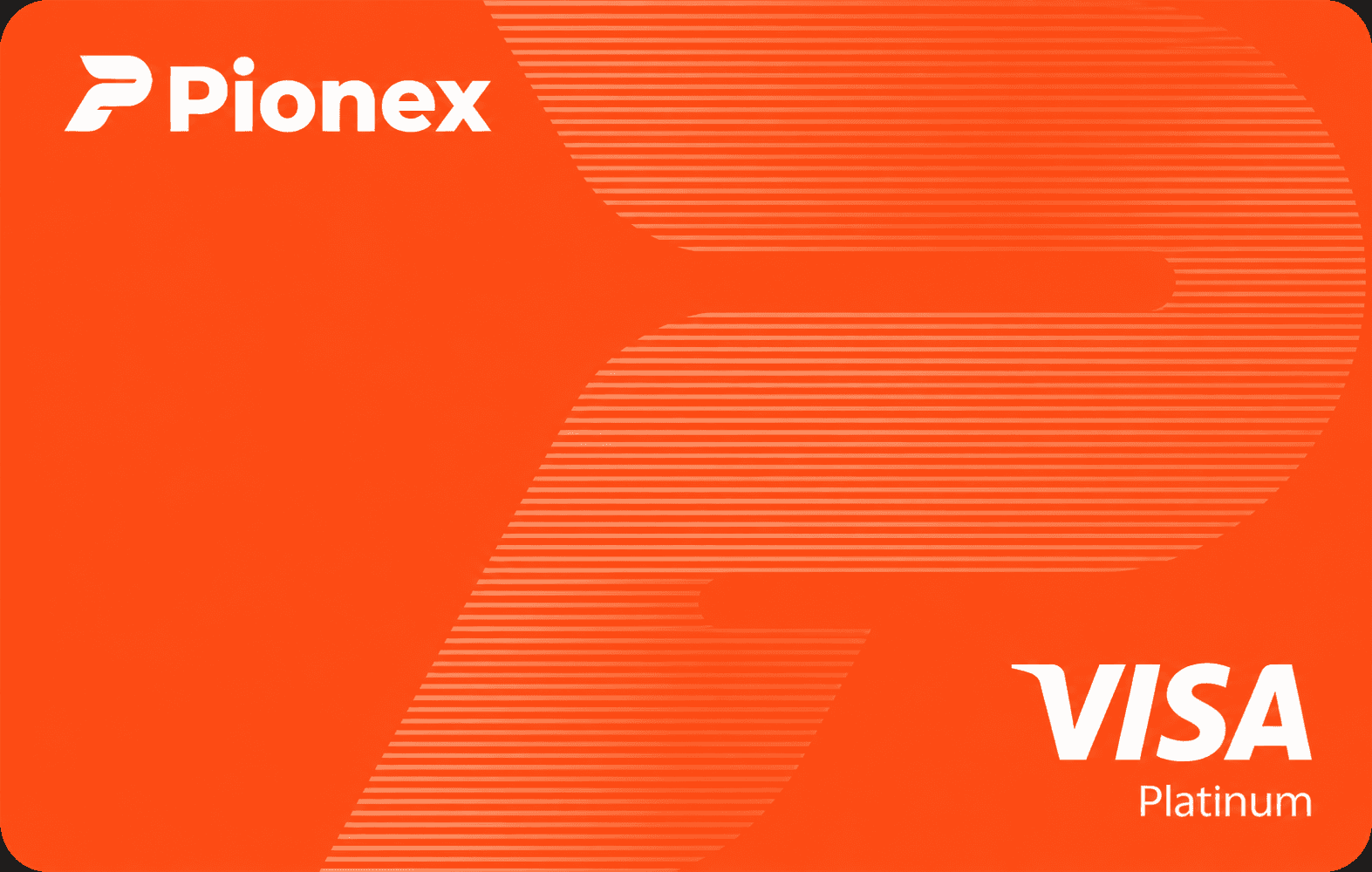 Orange Pionex Visa Platinum card face